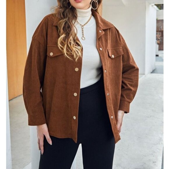 Coldwater Creek Tops - Coldwater Creek Brown Shirt Jacket Shacket Size 1X Plus Western Country Cowgirl